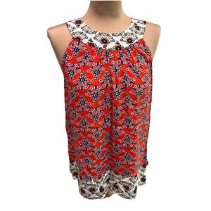 Boden‎ Floral A-Line Tank Top Sleeveless Blouse Cottagecore Boho